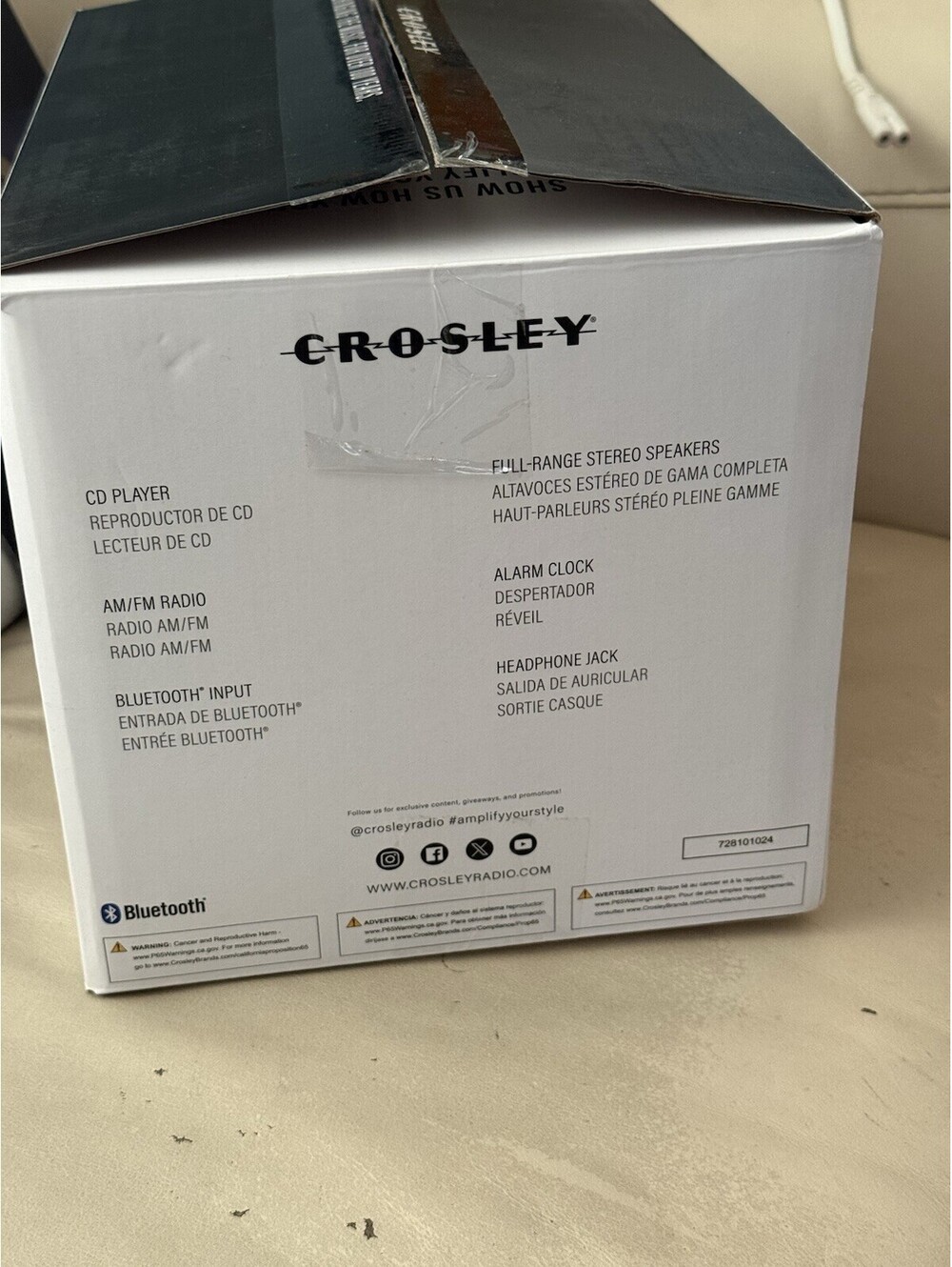 Crosley CR612B-RE Corsair Retro AM/FM Alarm Clock Radio/CD Player , New In Box